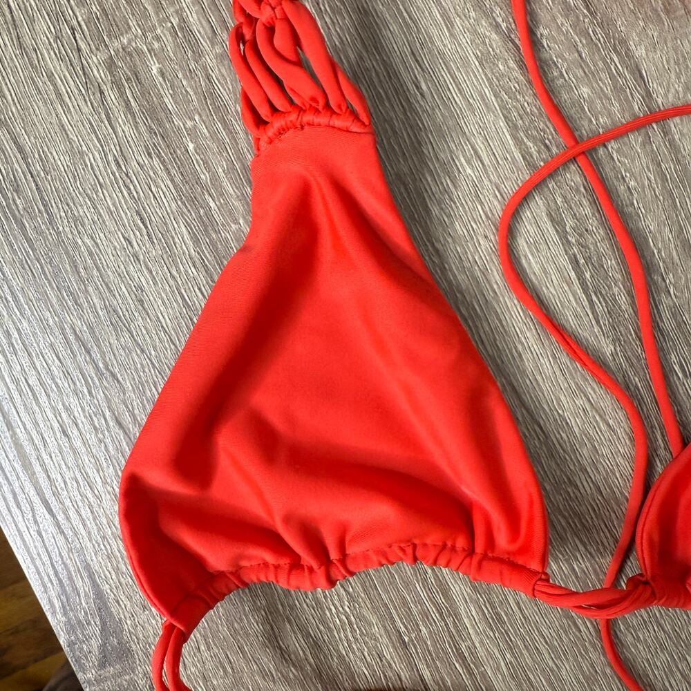 Mikoh Waipahu Triangle Multi String Red Bikini To… - image 3